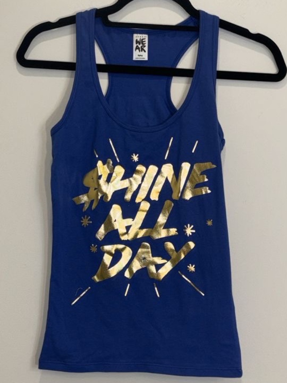Zumba Fitness Shine All Day Racerback Tank Top So Into Blue Small NWT
